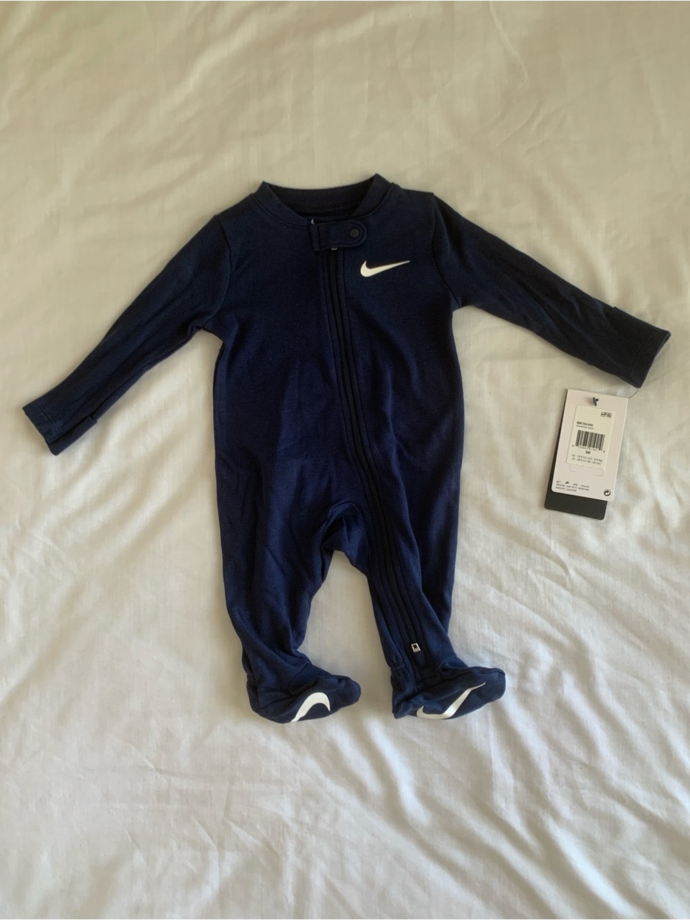 NWT Nike Baby Essential Pointelle Footed Coverall Midnight Navy 3M 56K729-U90